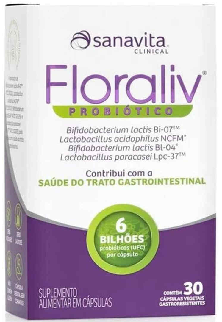 Sanavita Floraliv Probiótico 30 Cápsulas Vegetais