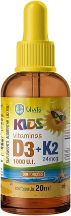 Vitamina Infantil Uvits Vitamina D3 + K2 Kids 20ml 600 Doses